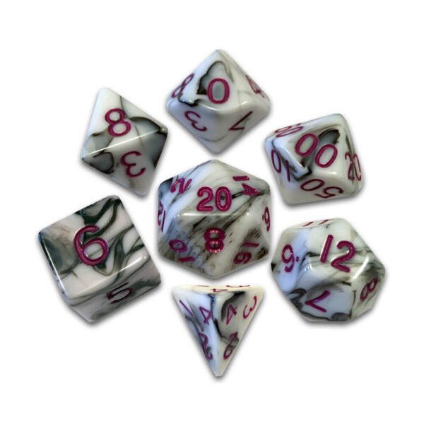 Set of 7 acrylic dice 16mm